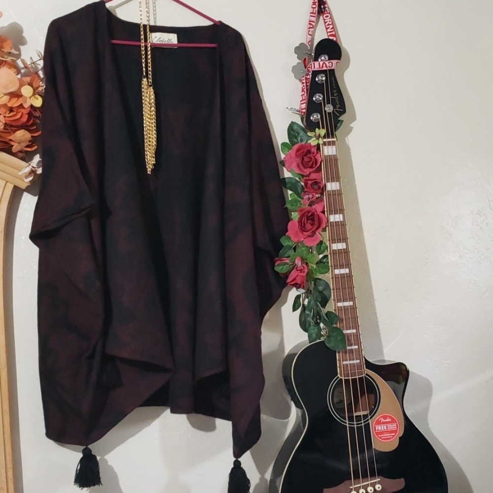 CLEOBELLA BURGUNDY SEVIGNY CAPLE TASSELPANCHO ONE - Picture 6 of 8